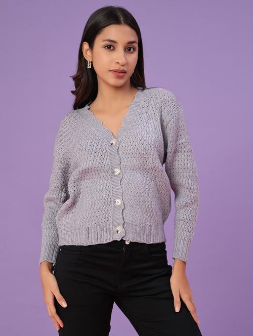 women self designed long sleeve cardigan - 22175359 - Very Small Image - 1