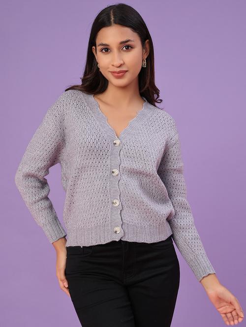 women self designed long sleeve cardigan - 22175360 - Very Small Image - 1