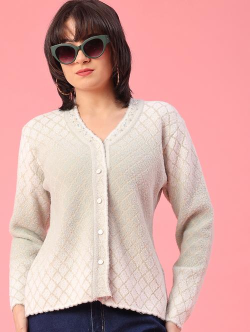 women self design long sleeve cardigan - 22175362 - Very Small Image - 1