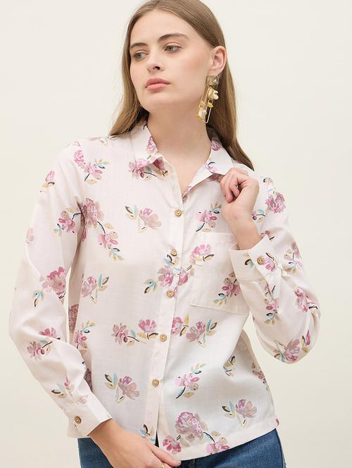 women printed collared long sleeve regular shirt - 22176579 - Very Small Image - 1