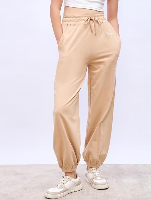 women beige solid mid rise jogger - 22176742 - Very Small Image - 1