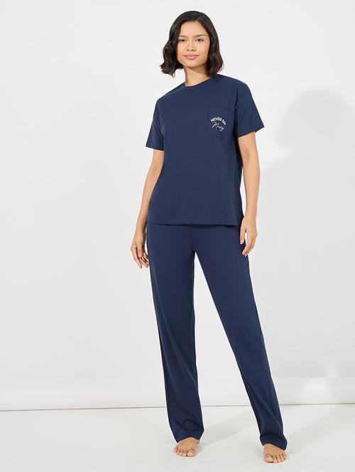 women solid nightwear pyjama set - 22176768 - Very Small Image - 1