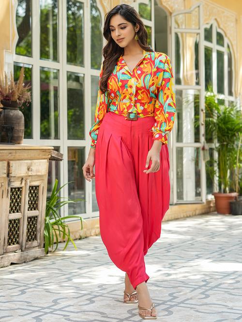 women printed long sleeve ethnic co-ord set - 22177089 - Very Small Image - 1