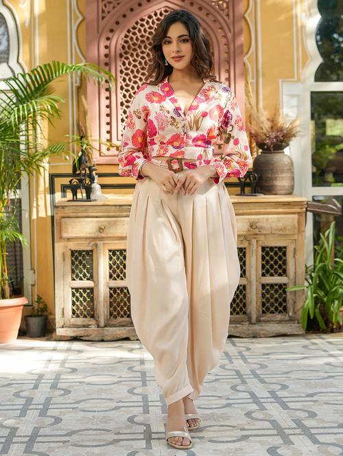 women floral printed long sleeve ethnic co-ord set - 22177096 - Very Small Image - 1