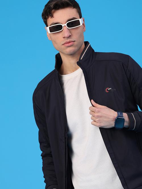 men solid long sleeve insulator bomber jacket - 22177225 - Very Small Image - 1