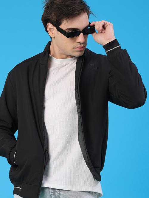 men solid long sleeve insulator bomber jacket - 22177646 - Very Small Image - 1
