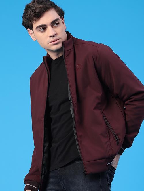 men solid long sleeve insulator bomber jacket - 22177647 - Very Small Image - 1