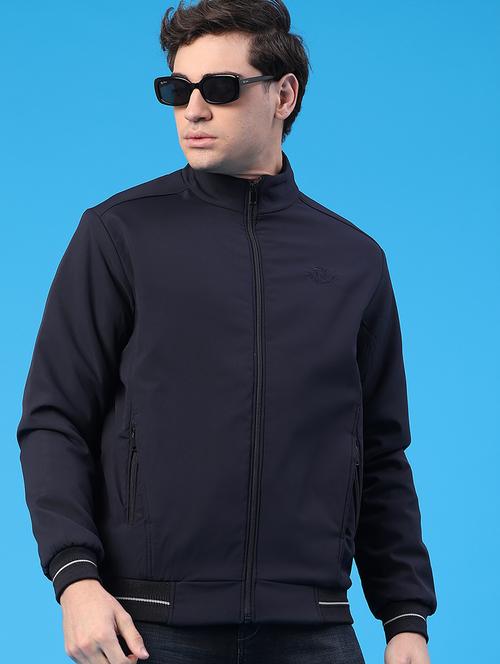 men solid long sleeve insulator bomber jacket - 22177649 - Very Small Image - 1