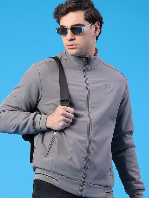 men solid long sleeve insulator bomber jacket - 22177650 - Very Small Image - 1
