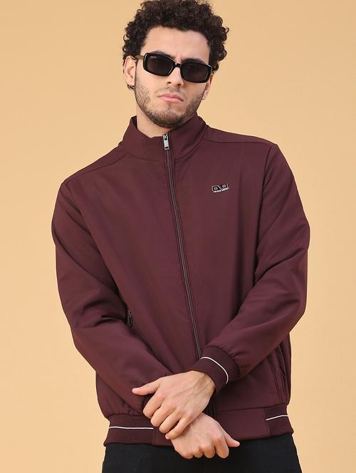 men solid long sleeve insulator bomber jacket - 22177654 - Very Small Image - 1