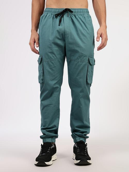 men solid mid rise cargo jogger - 22177781 - Very Small Image - 1