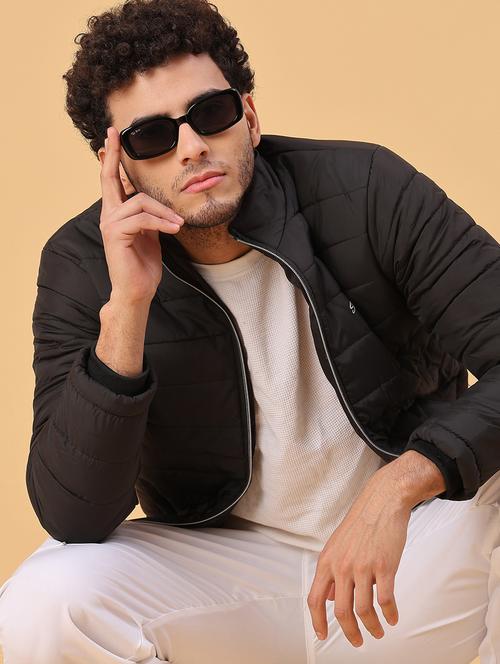 men solid long sleeve puffer jacket - 22178040 - Very Small Image - 1