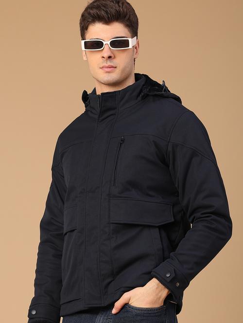 men solid long sleeve insulator bomber jacket - 22178185 - Very Small Image - 1