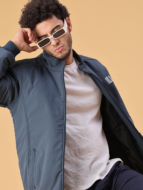 men solid long sleeve bomber jacket - 22178262 - Very Small Image - 1
