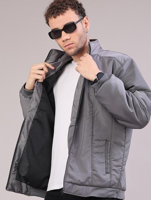 men solid long sleeve lightweight bomber jacket - 22178263 - Very Small Image - 1