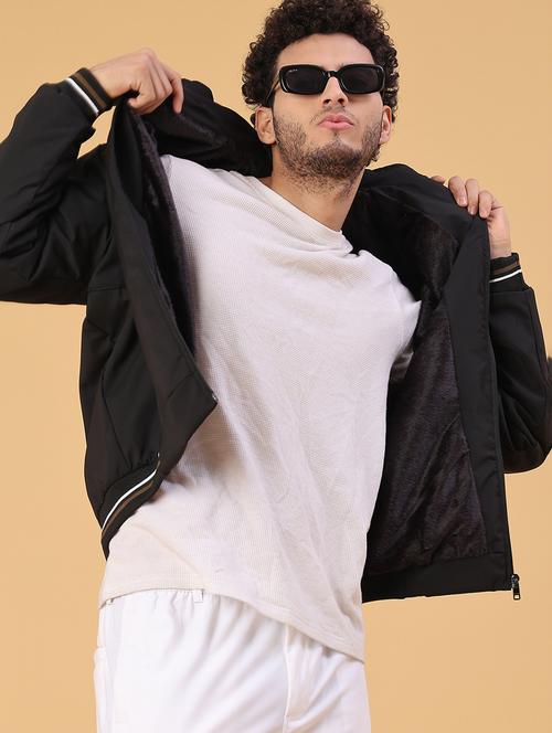 men solid long sleeve lightweight bomber jacket - 22178652 - Very Small Image - 1