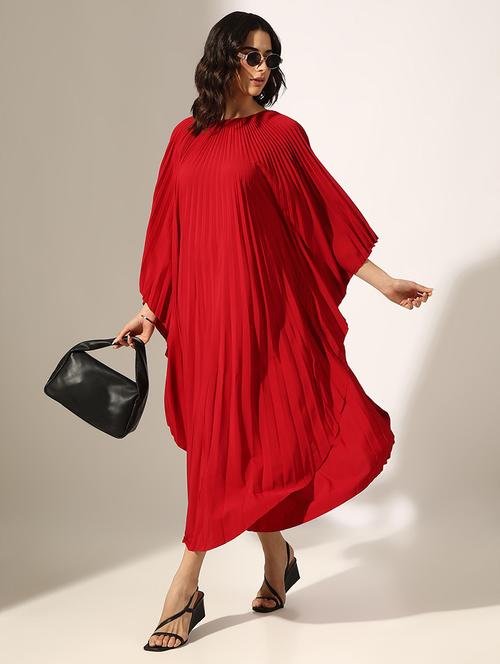 women solid kimono sleeve straight dress - 22180143 - Very Small Image - 1