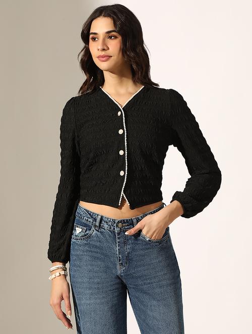 women solid long sleeve shirt top - 22180154 - Very Small Image - 1