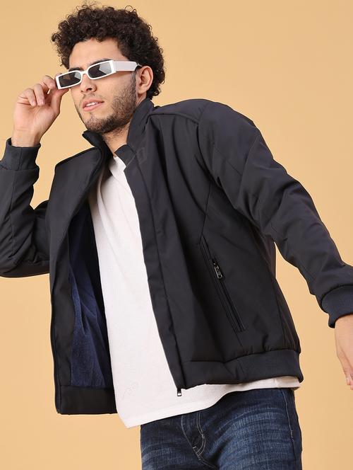 men solid long sleeve lightweight bomber jacket - 22180705 - Very Small Image - 1