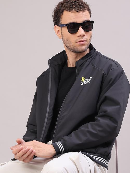 men solid long sleeve lightweight bomber jacket - 22180707 - Very Small Image - 1