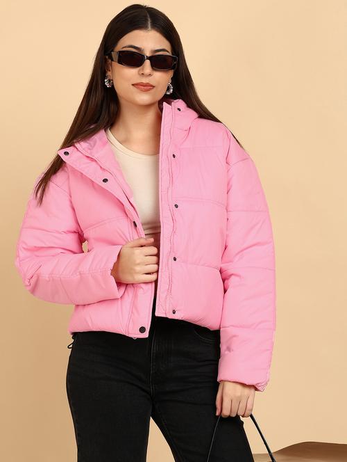women solid long sleeve quilted hooded jacket - 22181118 - Very Small Image - 1