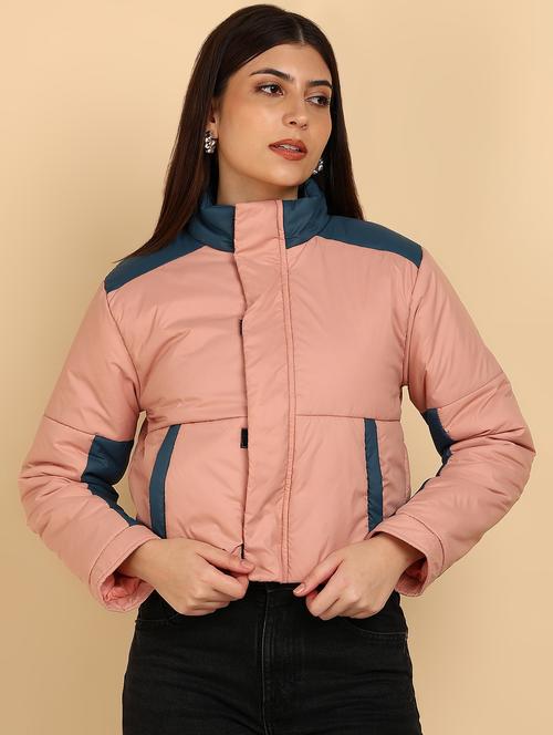 women color blocked long sleeve quilted jacket - 22181120 - Very Small Image - 1