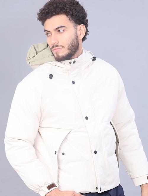 men solid long sleeve hooded quilted jacket - 22181418 - Very Small Image - 1