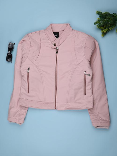 girls solid long sleeve quilted jacket - 22181509 - Very Small Image - 1