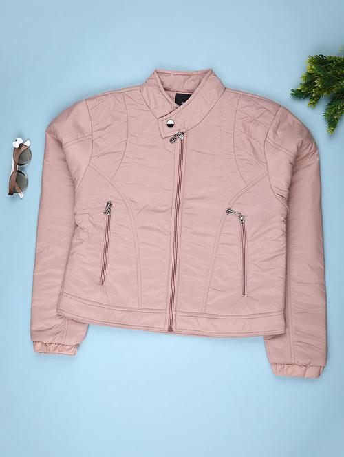 girls solid long sleeve quilted jacket - 22181511 - Very Small Image - 1