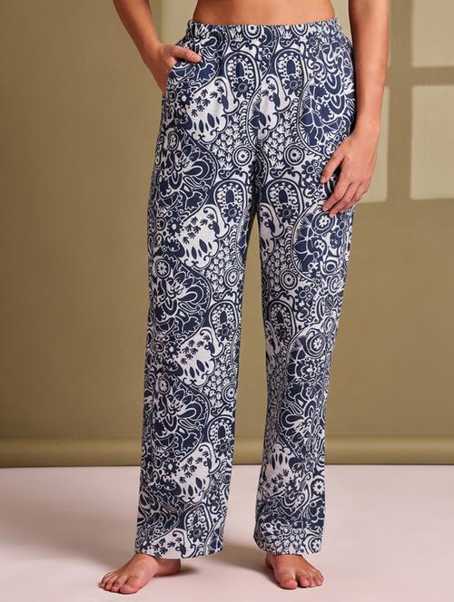 women printed mid rise lounge wear pajama - 22181557 - Very Small Image - 1