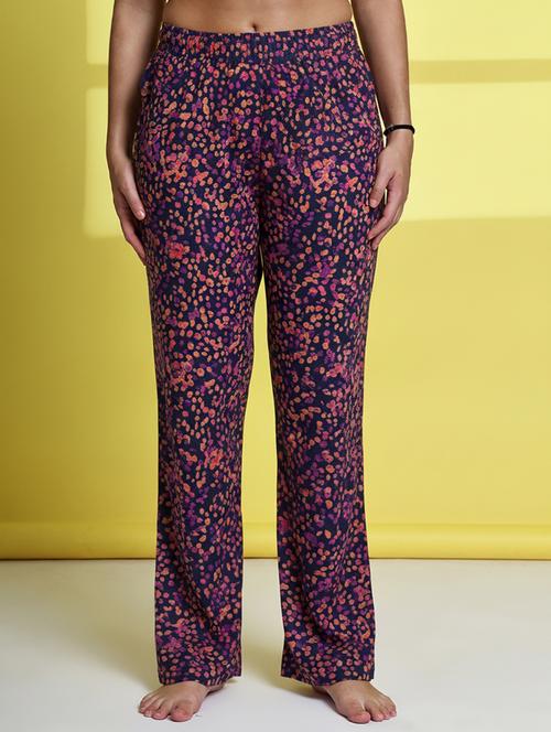 women printed mid rise lounge wear pajama - 22181559 - Very Small Image - 1