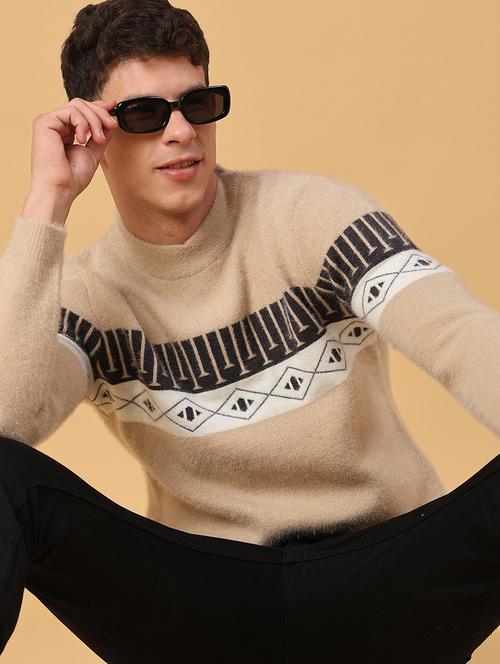 men self design long sleeve regular fit pullover  - 22182290 - Very Small Image - 1