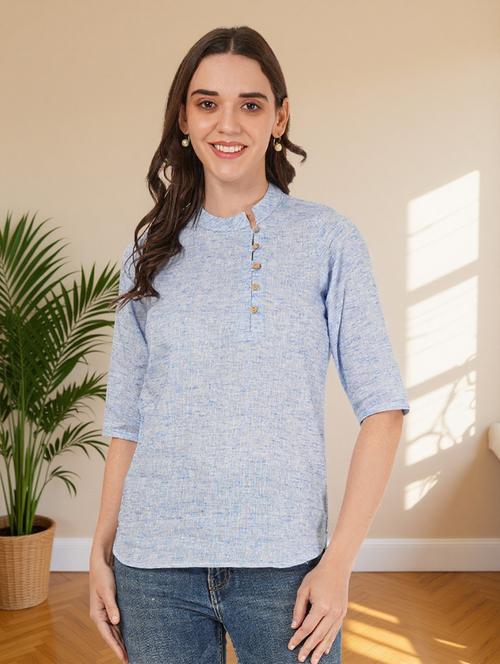 women solid three quarter sleeve regular top - 22182839 - Very Small Image - 1