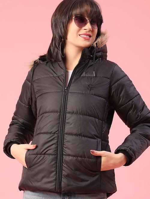women solid long sleeve puffer jacket - 22182952 - Very Small Image - 1
