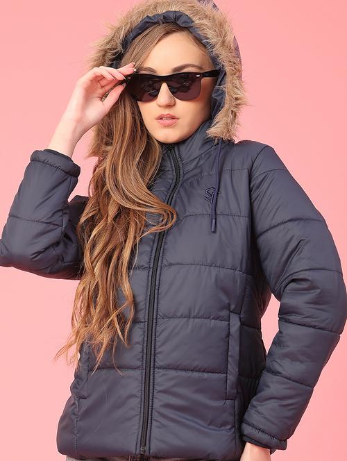 women solid long sleeve hooded puffer jacket - 22182953 - Very Small Image - 1