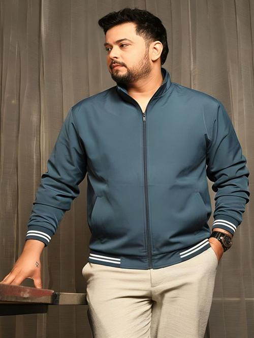 men solid long sleeve bomber jacket - 22183588 - Very Small Image - 1