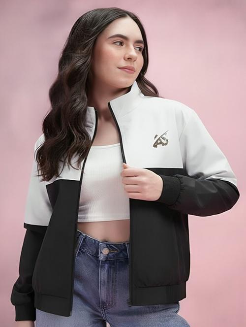 women color blocked long sleeve bomber jacket - 22183616 - Very Small Image - 1