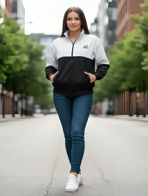 women color blocked long sleeve bomber jacket - 22183619 - Very Small Image - 1