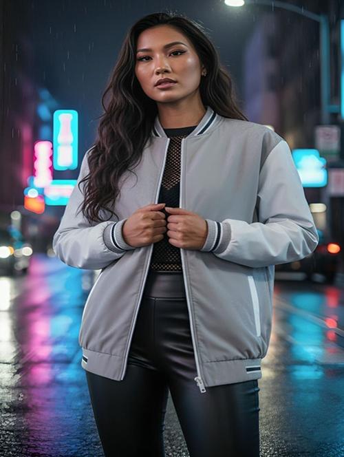 women color blocked sleeveless bomber jacket - 22183626 - Very Small Image - 1