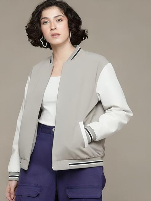 multi colored polyester varsity  jacket - 22183638 - Very Small Image - 1