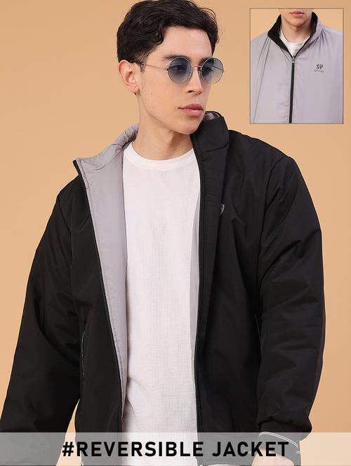 men solid long sleeve reversible bomber jacket - 22183829 - Very Small Image - 1