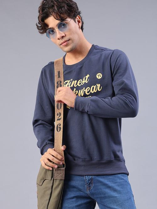 men chest print long sleeve regular fit sweatshirt - 22184605 - Very Small Image - 1