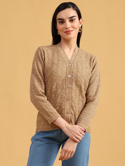 women self designed long sleeve cardigan - 22184615 - Very Small Image - 1