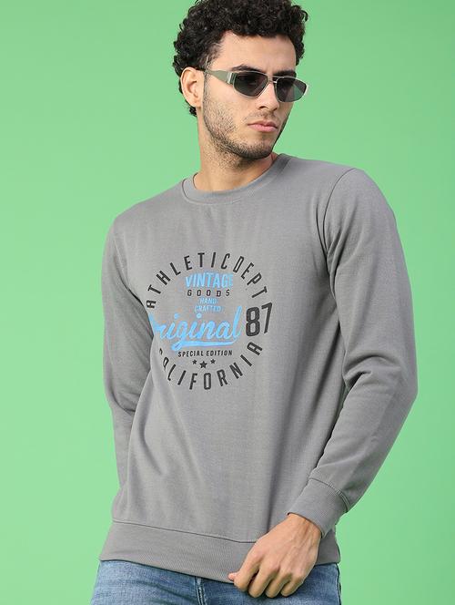 men front print long sleeve regular fit sweatshirt - 22184638 - Very Small Image - 1
