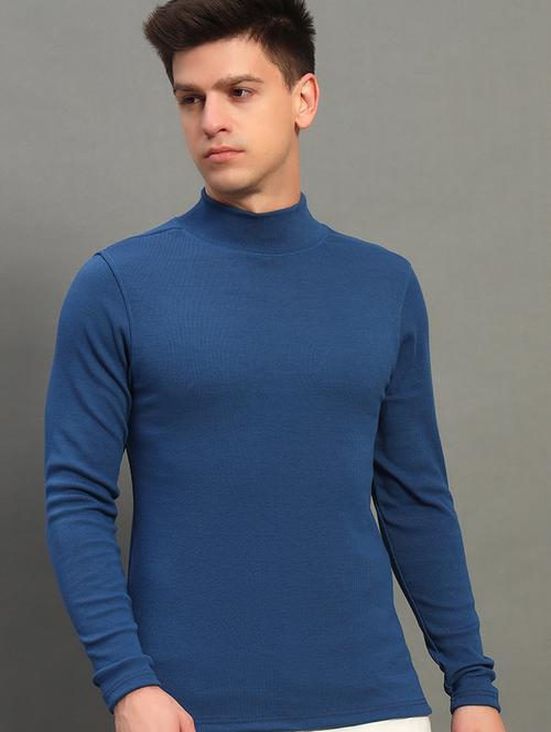 men solid long sleeve slim fit pullover - 22184859 - Very Small Image - 1