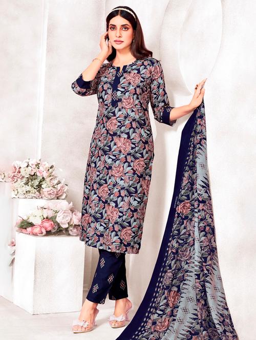 women floral printed three quarter sleeve kurta pant with dupatta set - 22185136 - Very Small Image - 1
