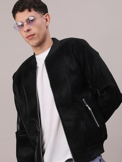 men solid long sleeve bomber jacket - 22185311 - Very Small Image - 1