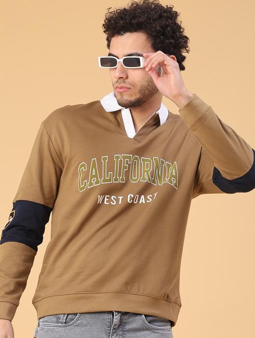 men typographic long sleeve regular fit sweatshirt - 22185317 - Very Small Image - 1