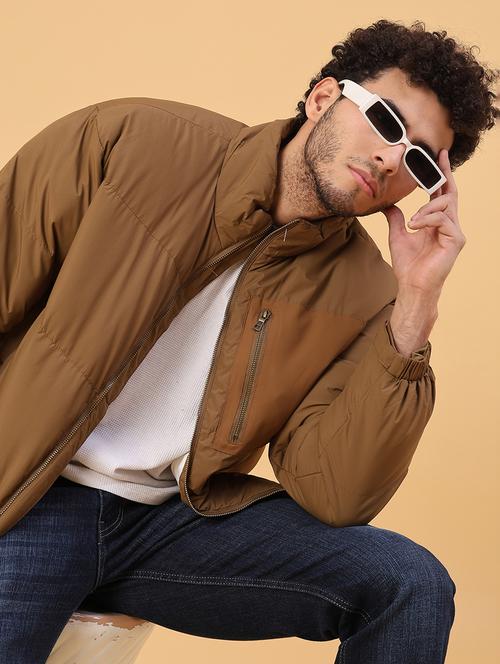 men solid long sleeve puffer jacket - 22185594 - Very Small Image - 1