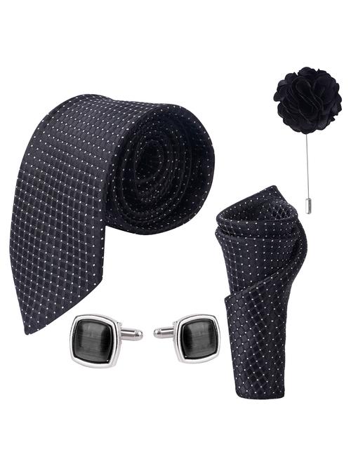 Calixto Men Necktie Tie With Pocket Square Lapel Pin & Cufflinks Set - 22187028 - Very Small Image - 1